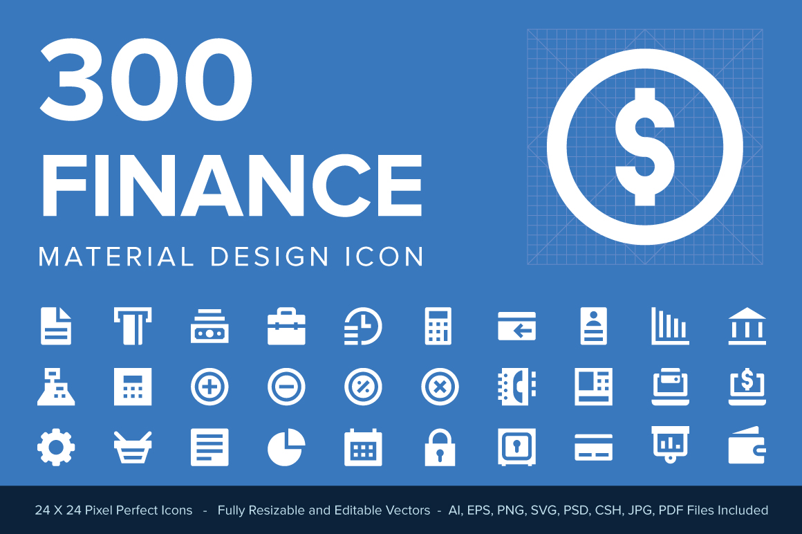 Download 300 Finance Material Design Icons Creative Stall