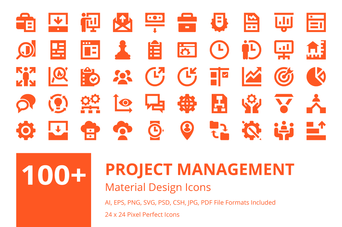 100 Project Management Icons Set Creative Stall