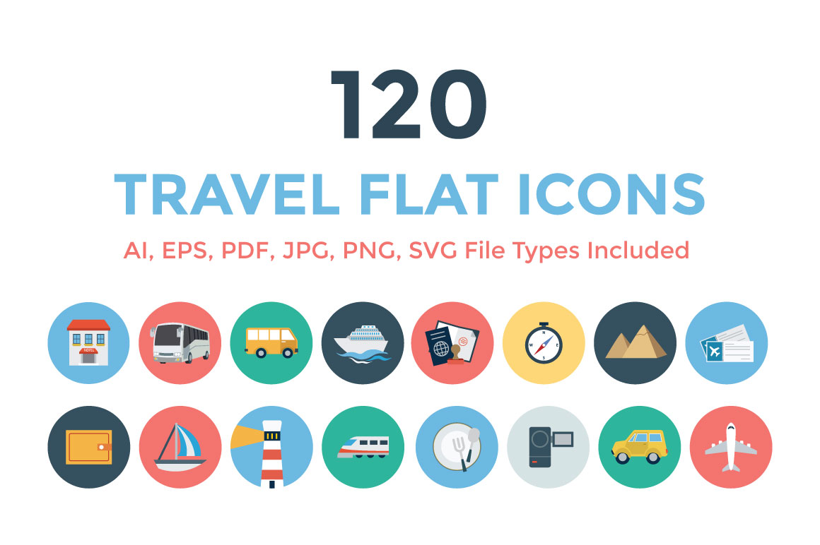 120 FLAT ICONS PACK Royalty Free Stock SVG Vector and Clip Art